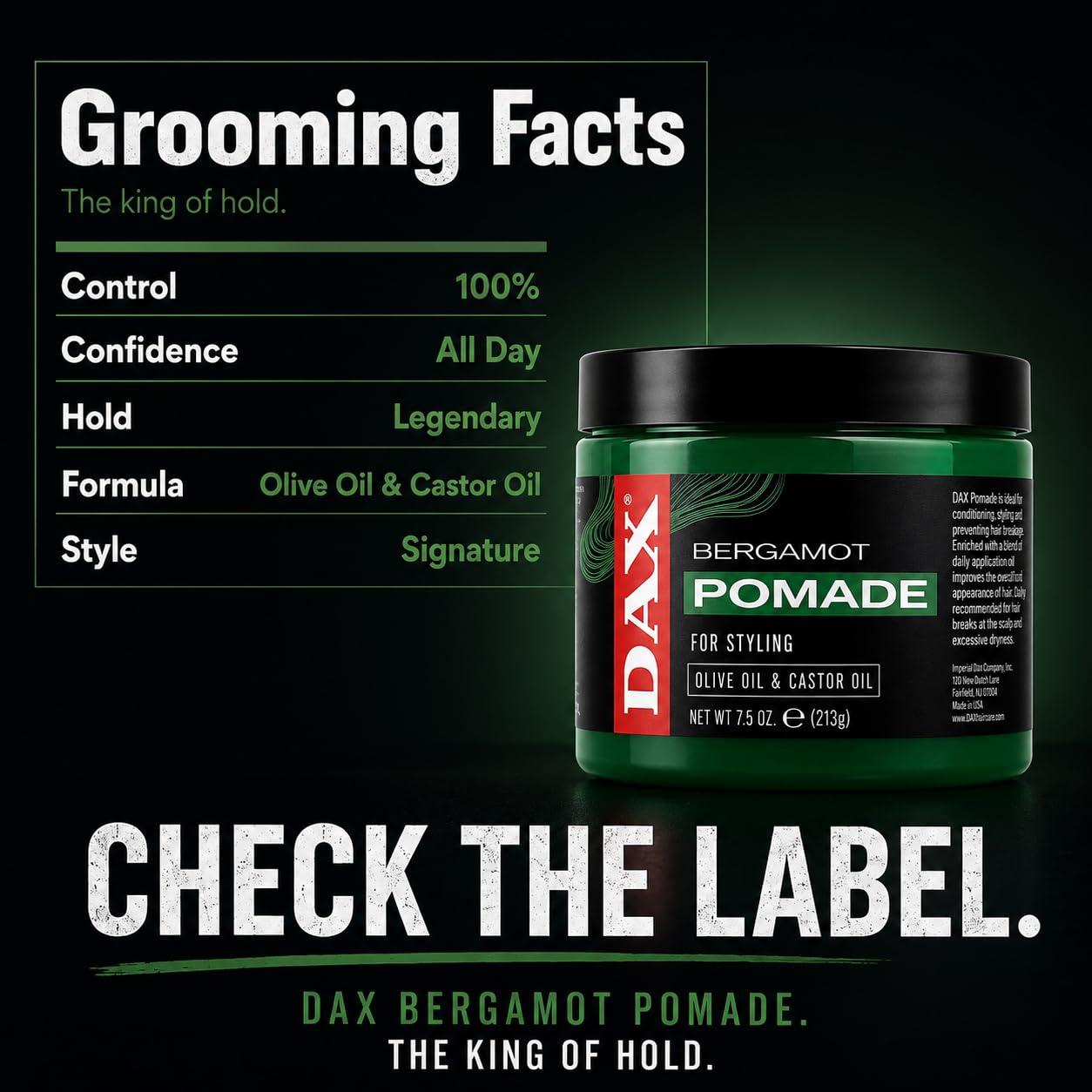 DAX Pomade vegetable 7.5, 14oz - Image 4