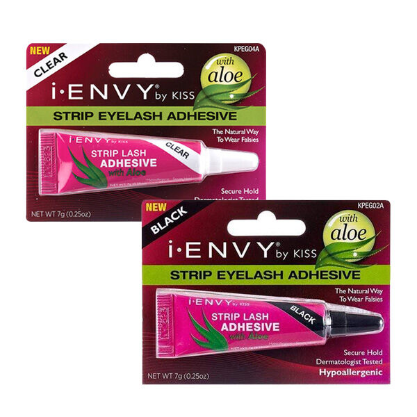 I ENVY by Kiss STRIP EYELASH ADHESIVE-CLEAR #KPEG04A/ BLACK #KPEG02A