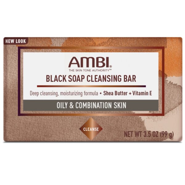 AMBI Black Soap Cleansing Bar With Shea Butter 3.5oz - Image 3