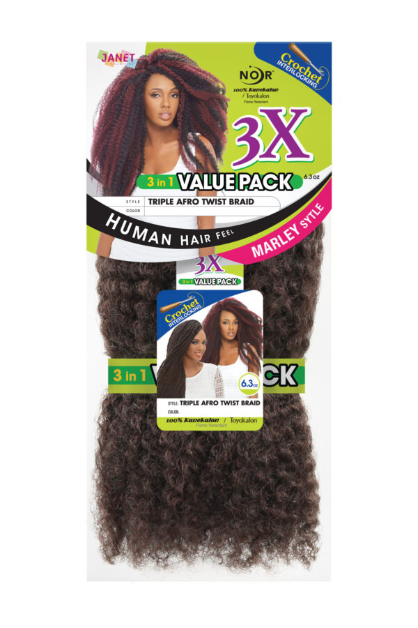 Janet Collection 3X Noir AFRO TWIST BRAID 18" - Image 5