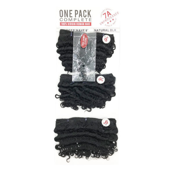 SENSATIONNEL BARE&NATURAL 7A ONE PACK COMPLETE (3PCS)-DEEP WAVE 9"