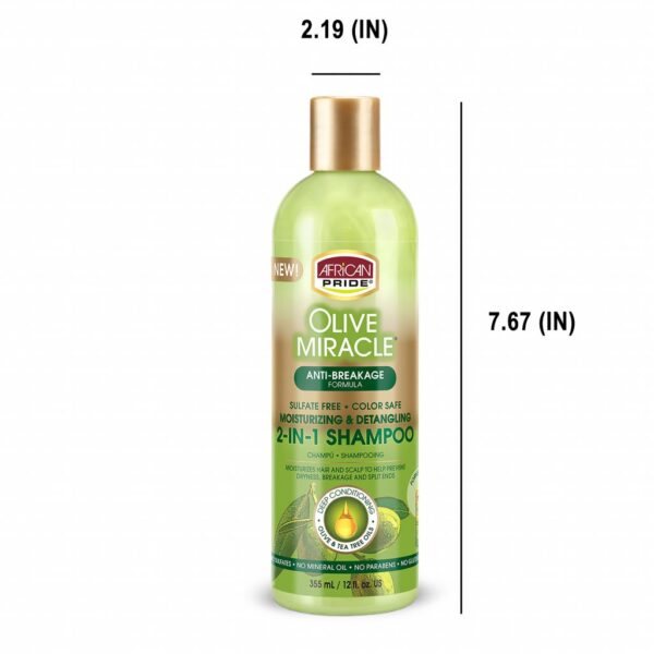 African Pride Olive Miracle 2-in-1 Shampoo12oz - Image 2