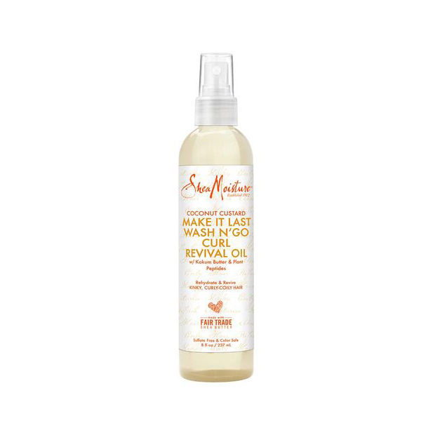 SHEA MOISTURE COCONUT CUSTARD MAKE IT LAST WASH N' GO CURL REVIVAL OIL 8oz