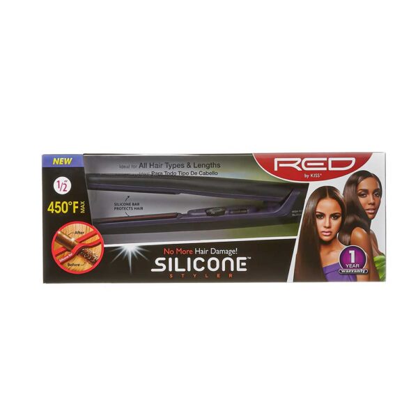 RED SILICONE FLAT IRON