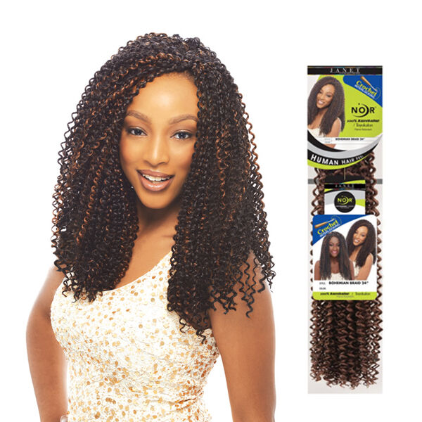 Janet Collection Noir bohemian braid 24"