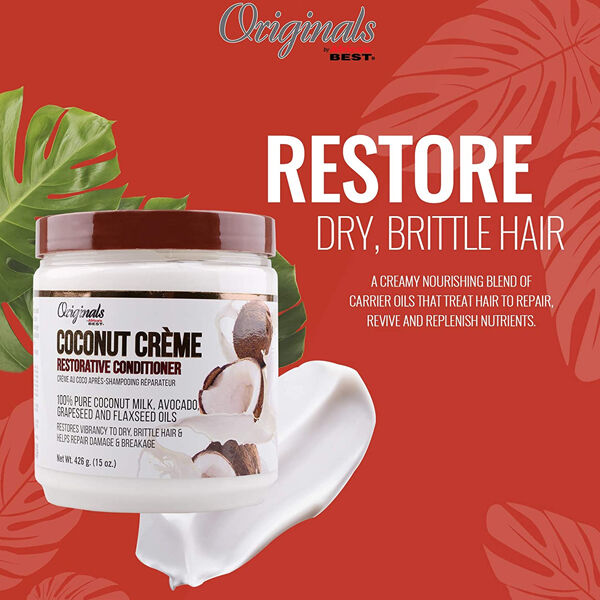 Africa's BEST Originals Coconut Crème Restorative Deep Conditioner 15oz - Image 3