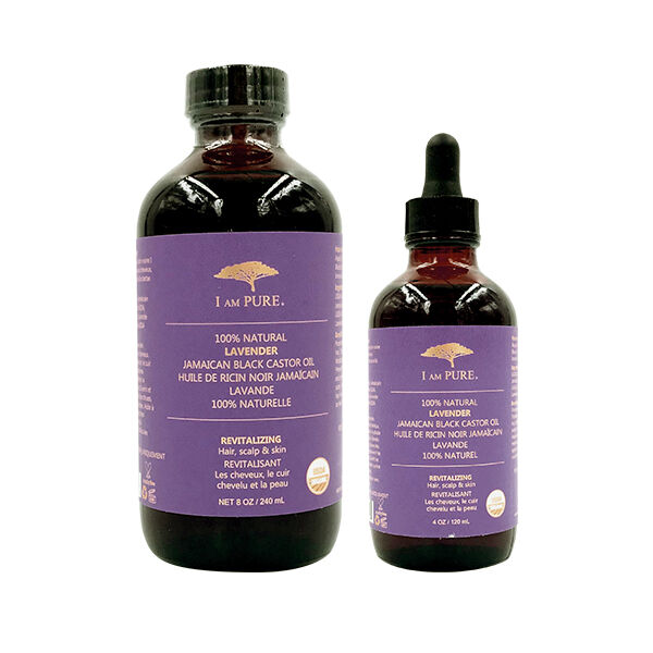 I AM PURE 100% NATURAL JAMAICAN BLACK CASTOR OIL-LAVENDER 4oz / 8oz