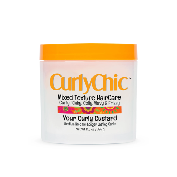 CurlyChic Your Curly Custard MEDIUM HOLD FOR LONGER LASTING CURLS 11.5oz