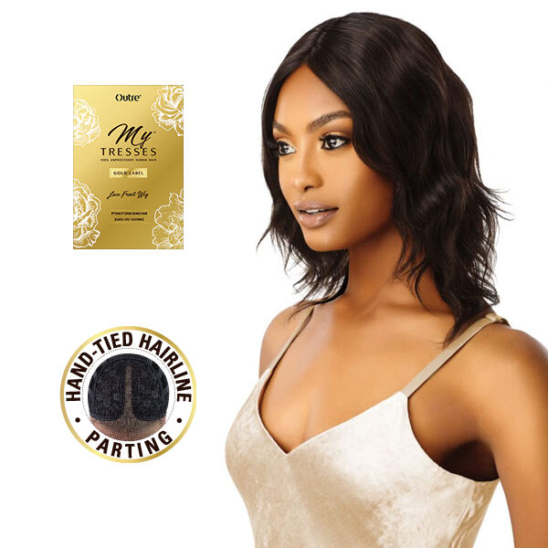 OUTRE MYTRESSES GOLD LABEL UNPROCESSED HUMAN HAIR LACE FRONT WIG - NATURAL WAVE 14"