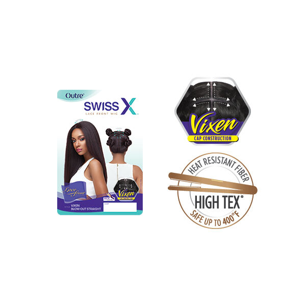 OUTRE SYNTHETIC SWISS X LACE FRONT WIG - VIXEN BLOW OUT STRAIGHT - Image 3