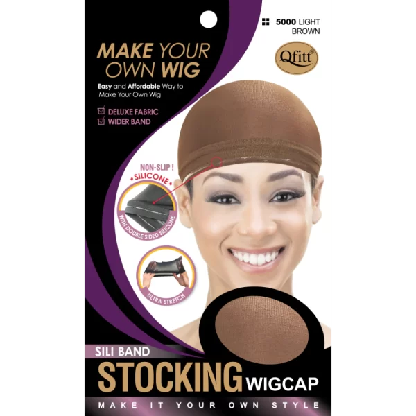 QFITT MAKE YOUR OWN WIG SILI BAND STOCKING WIG CAP - #5000 L.BROWN