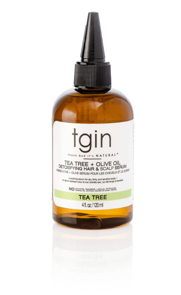 TGIN Tea Tree + Olive Oil Detoxifying Hair & Scalp Serum 4oz - Image 2