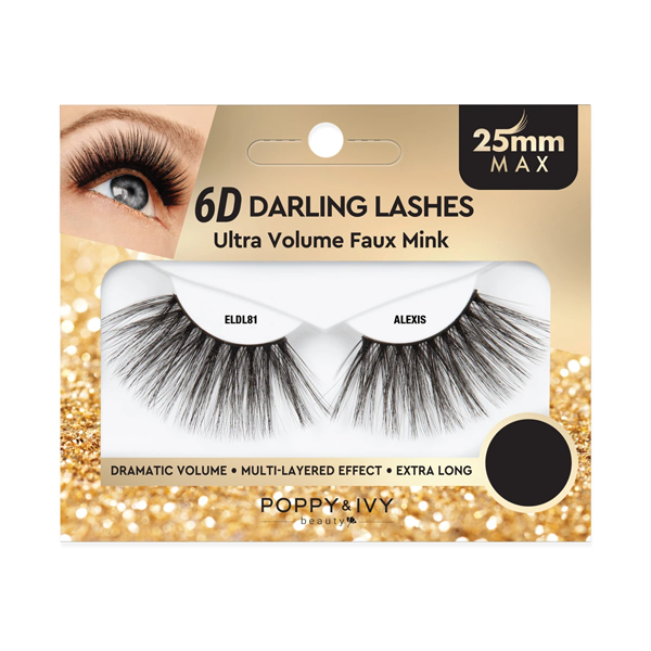 POPPY & IVY 6D DARLING LASHES 25MM EYELASHES- ULTRA VOLUME FAUX MINK