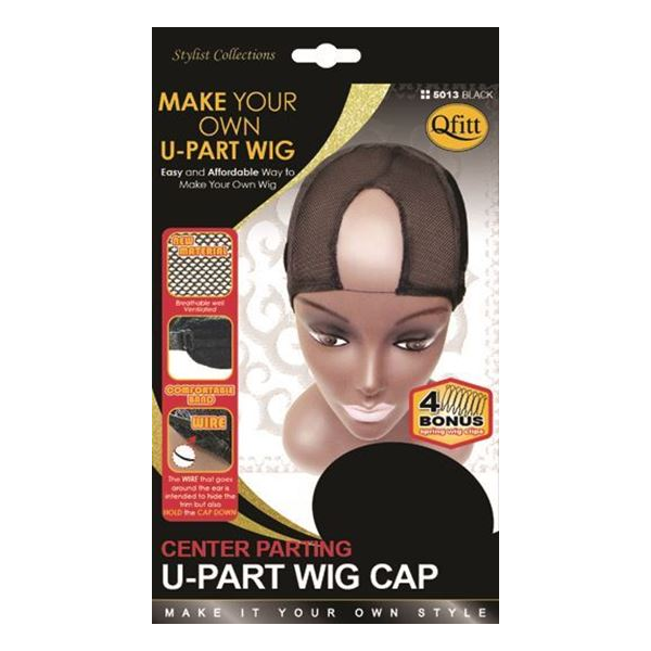 QFITT CENTER PARTING U-PART WIG CAP #5013 BLACK