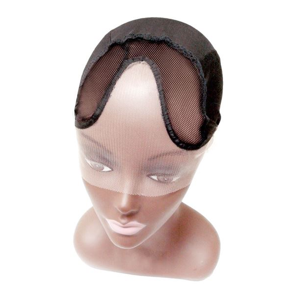 QFITT INVISIBLE LACE FRONT CENTER PARTING U-PART WIG CAP #5015 BLACK - Image 2