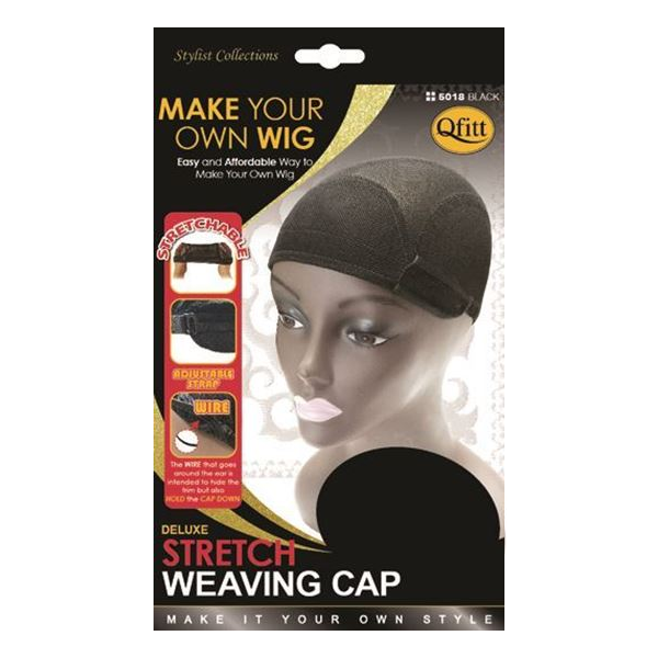 QFITT MAKE YOUR OWN WIG - DELUXE STRETCH WEAVING CAP #5018 BLACK