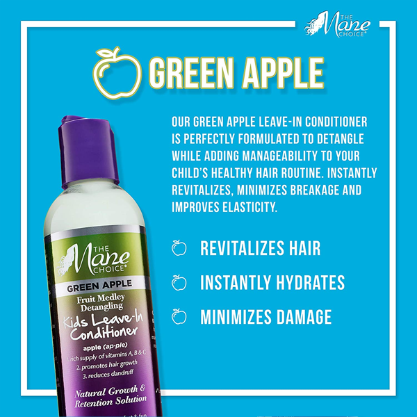 THE MANE CHOICE Green Apple Fruit Medley Detangling KIDS Leave-In Conditioner 8oz - Image 2