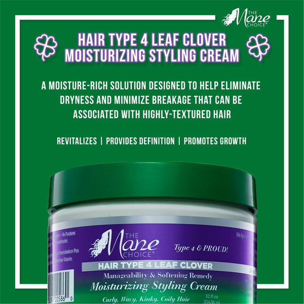 THE MANE CHOICE Hair Type 4 Leaf Clover Moisturizing Styling Cream 12oz - Image 2