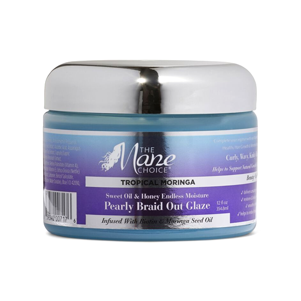 The Mane Choice Tropical Moringa Sweet Oil & Honey Endless Moisture Pearly Braid Out Glaze 12oz