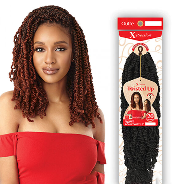 OUTRE SYNTHETIC X-PRESSION TWISTED UP CROCHET BRAID - WAVY BOMB TWIST 12"