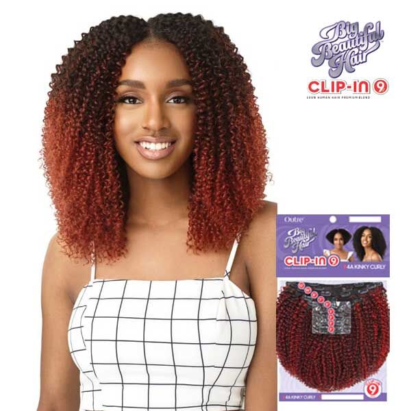 OUTRE BIG BEAUTIFUL HAIR CLIP-IN 9PCS -4A KINKY CURL 10"