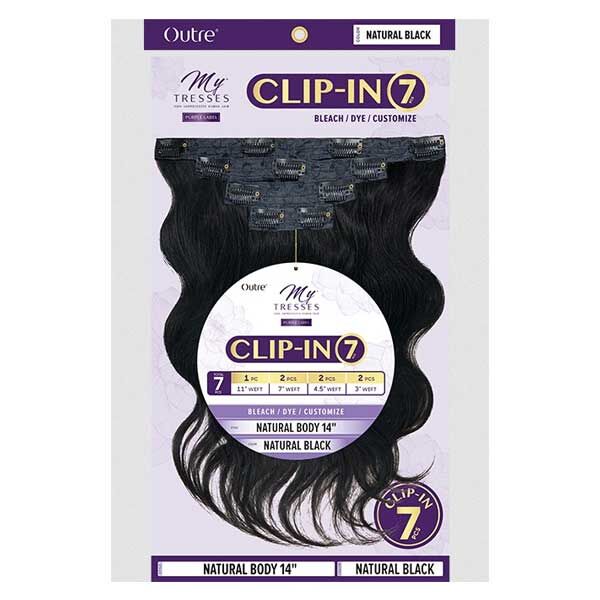 OUTRE MYTRESSES UNPROCESSED HUMAN HAIR PURPLE LABEL CLIP-IN 7PCS NATURAL BODY