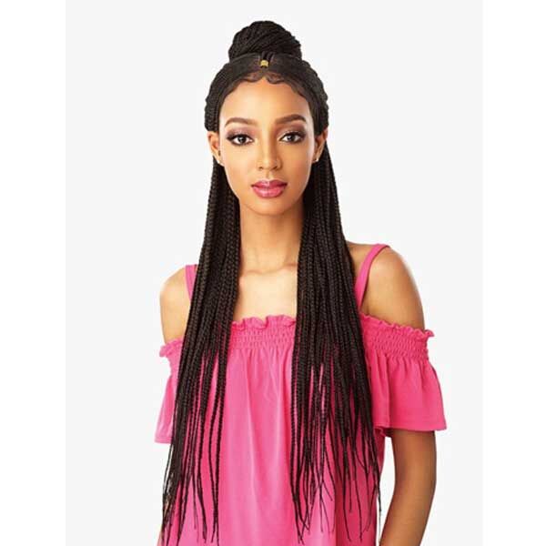 SENSATIONNEL CLOUD9 SWISS HUMAN HAIR MULTI PARTING LACE FRONT WIG -13X5 FULANI CORNROW - Image 2