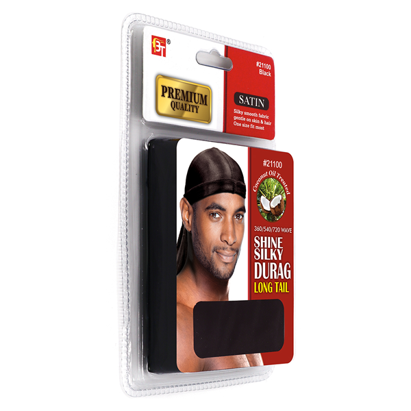 BEAUTY TOWN PREMIUM QUALITY COCONUT OIL TREATED SHINE SILKY DURAG WITH LONG TAIL - Image 2