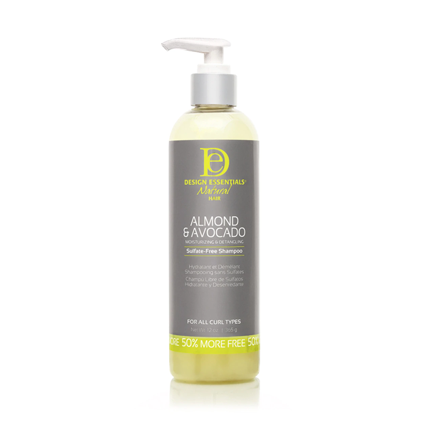 DESIGN ESSENTIALS Almond & Avocado Moisturizing & Detangling Sulfate-Free Shampoo 12oz