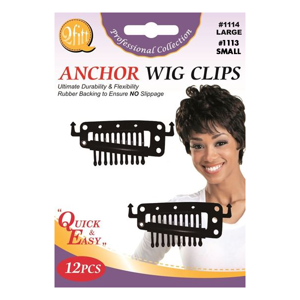 Qfitt Anchor Wig Clips 12pcs - Black