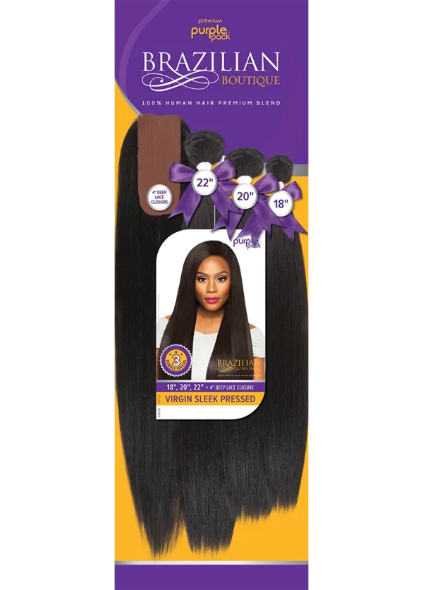 OUTRE PURPLE PACK BRAZILIAN BOUTIQUE - VIRGIN SLEEK PRESSED 18"20"22" - Image 5