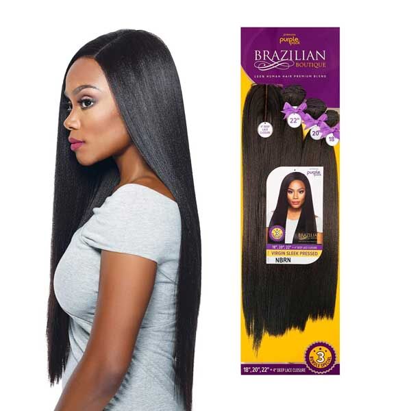 OUTRE PURPLE PACK BRAZILIAN BOUTIQUE - VIRGIN SLEEK PRESSED 18"20"22"