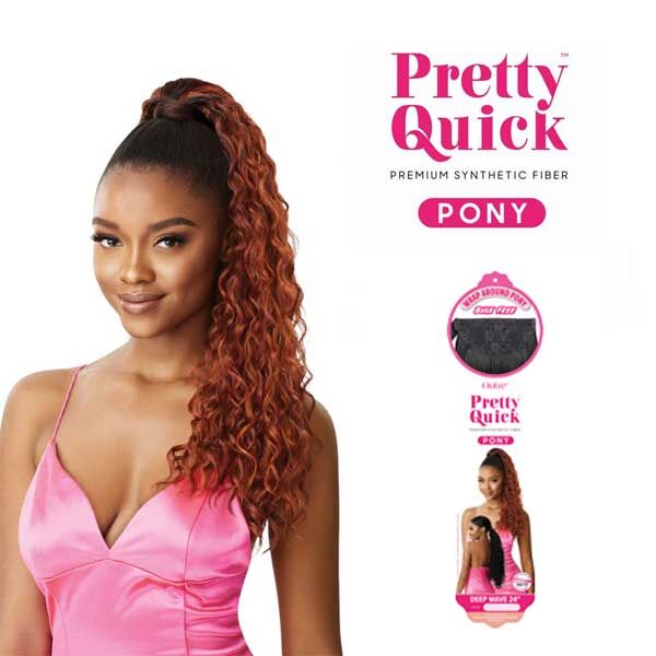 OUTRE Pretty Quick WRAP PONY - Deep Wave 24″