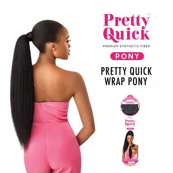 OUTRE Pretty Quick WRAP PONY -Jumbo Kinky Straight 24"