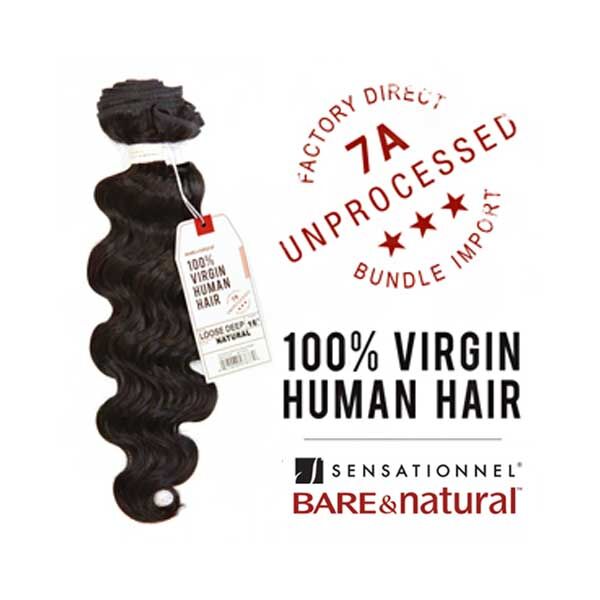 Sensationnel 100% Virgin Remy Human Hair Weave 7A (Bare&Natural) - Loose Deep