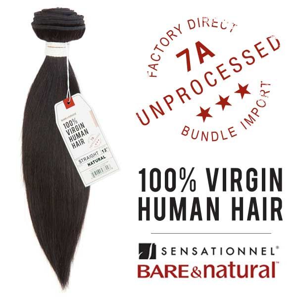 Sensationnel 100% Virgin Remy Human Hair Weave 7A (Bare&Natural) - Straight