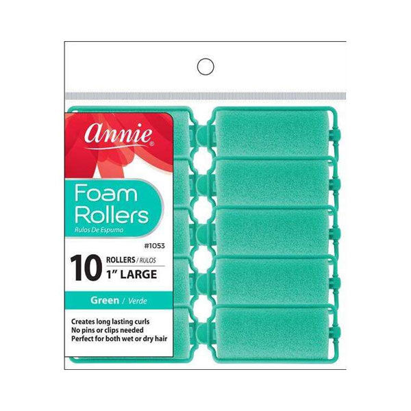 Annie Foam Rollers 1" Large, Mint #1053