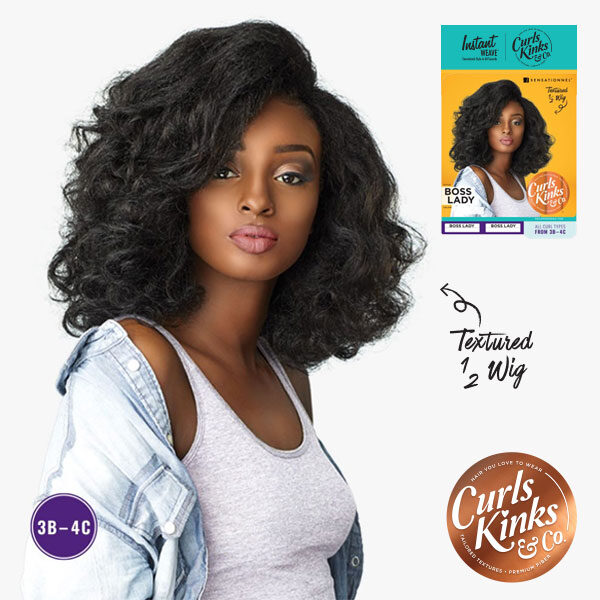 SENSATIONNEL INSTANT WEAVE CURLS KINKS & CO HALF WIG - BOSS LADY / TOP LADY