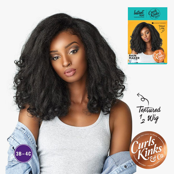 SENSATIONNEL INSTANT WEAVE CURLS KINKS & CO HALF WIG - RAIN MAKER