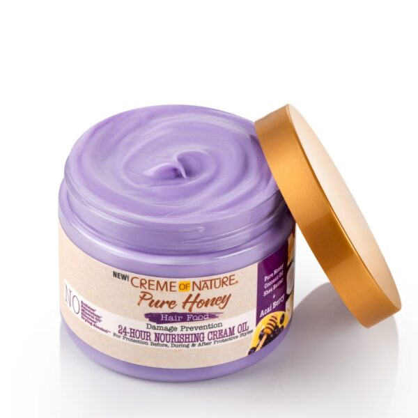 CREME OF NATURE Pure Honey Hair Food Acai Berry 24 Hour Nourishing Cream Oil 4.7OZ - Image 2