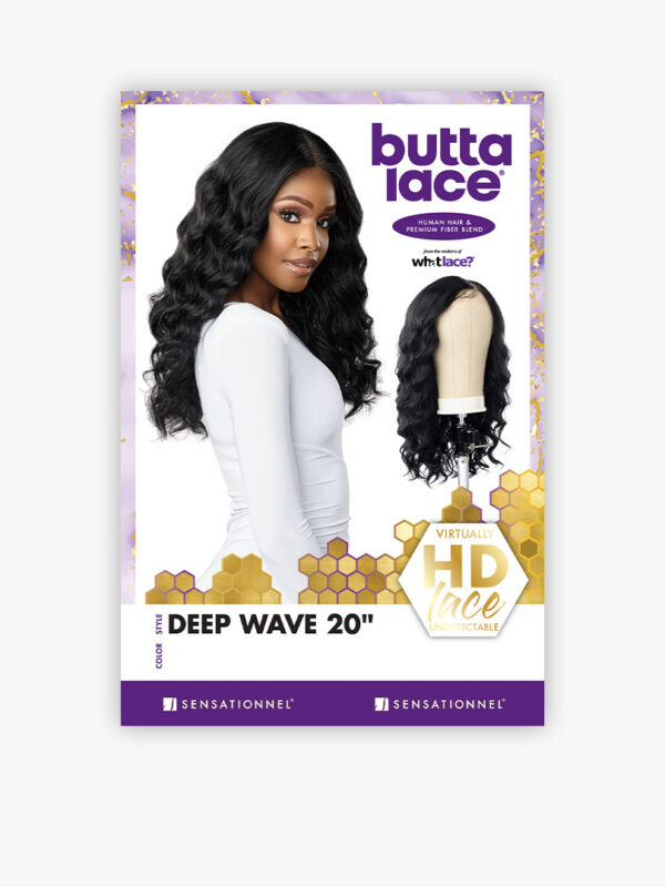 SENSATIONNEL BUTTA LACE HUMAN HAIR BLEND WIG (HH MIXED) - DEEP WAVE 20" - Image 5