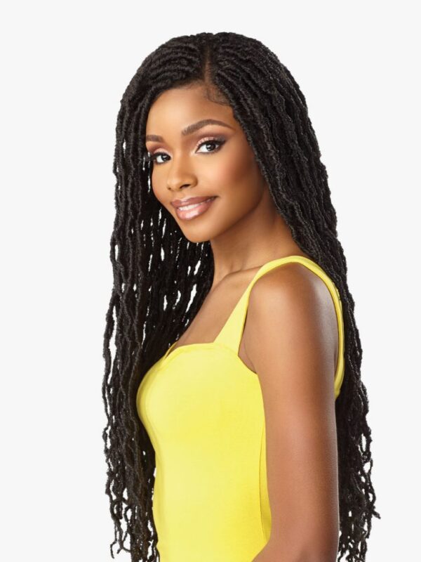 SENSATIONNEL CLOUD 9 4×4 BRAIDED LACE WIG - DISTRESSED LOCS 28″ - Image 6