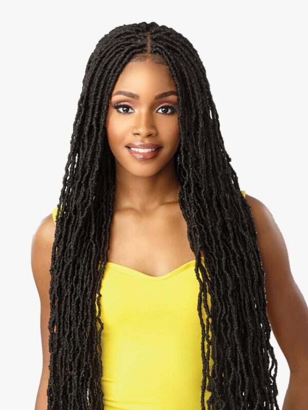 SENSATIONNEL CLOUD 9 4×4 BRAIDED LACE WIG - DISTRESSED LOCS 40″ - Image 6