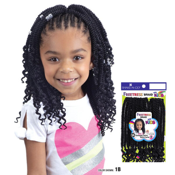 SHAKE-N-GO FREETRESS - FB 3X KIDS - SENEGAL TWIST WITH CURLS 8"