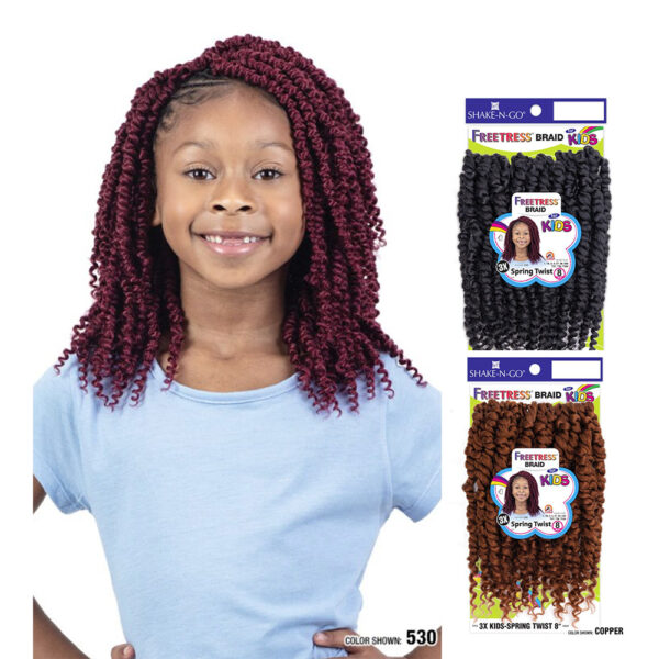 SHAKE-N-GO FREETRESS - FB 3X KIDS-SPRING TWIST 8"