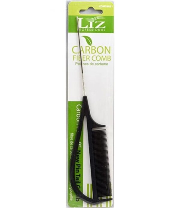 LIZ CARBON FIBER COMB 9" New PIN Tail Comb #COM99851