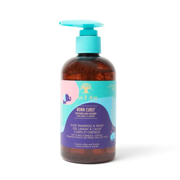 AS I AM BORN CURLY ALOE SHAMPOO & WASH 8OZ - Image 2