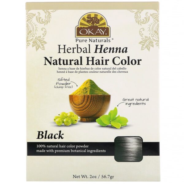 Okay Pure Naturals Herbal Henna Natural Hair Color - Black