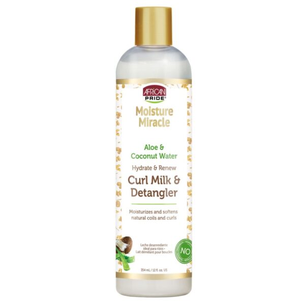 African Pride MOISTURE MIRACLE CURL MILK & DETANGLER 12oz