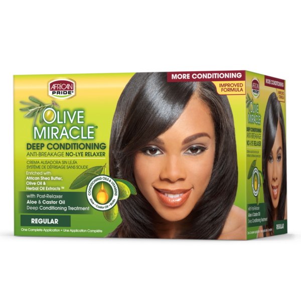 African Pride Olive Miracle Deep Conditioning No-Lye Relaxer - Regular